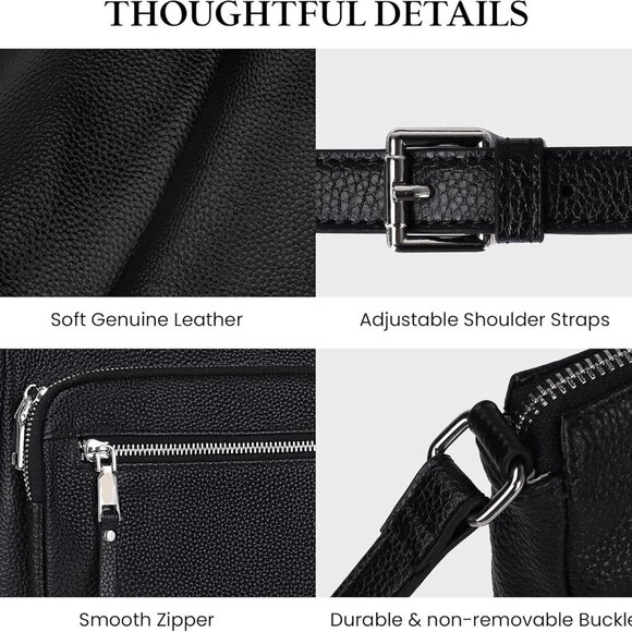 Genuine Leather Crossbody Bags for Women Medium Size RFID Blocking Leather Purse - Picture 4 of 7